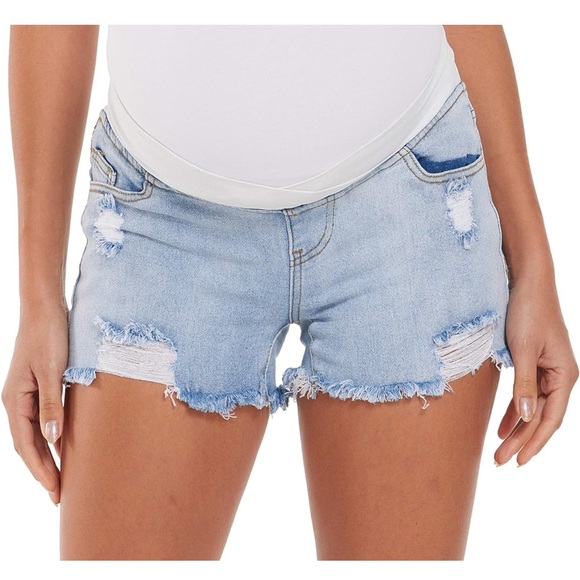 Pants - ✨2 for $35 ALL SHORTS!✨ Women's Maternity Ripped Jean Shorts size Medium